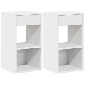 vidaXL Bedside Cabinets with Drawer 2 pcs White 35x34x66.5 cm