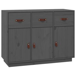 vidaXL Sideboard Grey 100x40x75 cm Solid Wood Pine