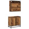 vidaXL Bathroom Furniture Set with Door 2 pcs Old Wood Engineered Wood