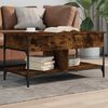 vidaXL Coffee Table Smoked Oak 100x50x50 cm Engineered Wood and Metal