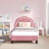 vidaXL Children's Bed Frame with Headboard Pink 80 x 160 cm Velvet