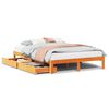 vidaXL Bed Frame with Drawers without Mattress Wax Brown 140x200 cm