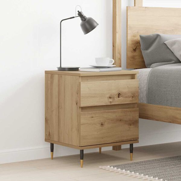 vidaXL Bedside Cabinet Artisan Oak 40x35x50 cm Engineered Wood