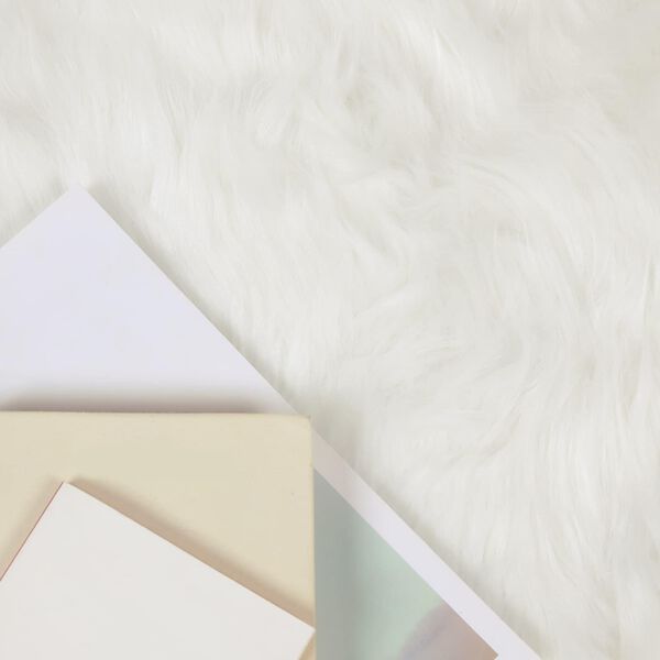 vidaXL Faux Sheepskin Rug Tafalla White 120 x 120 cm Polyester