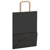 vidaXL Paper Bags 50 pcs with Handles Black 21x11x28 cm
