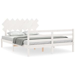 vidaXL Bed Frame without Mattress White 140x200 cm Solid Wood