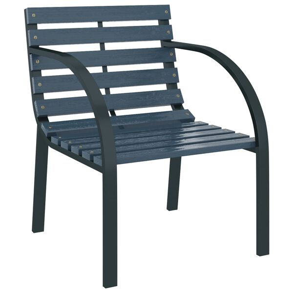 vidaXL Garden Chairs 2 pcs Grey Wood