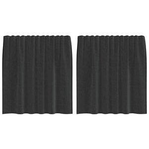 vidaXL Voile Curtains with Tab Top 2 pcs Black