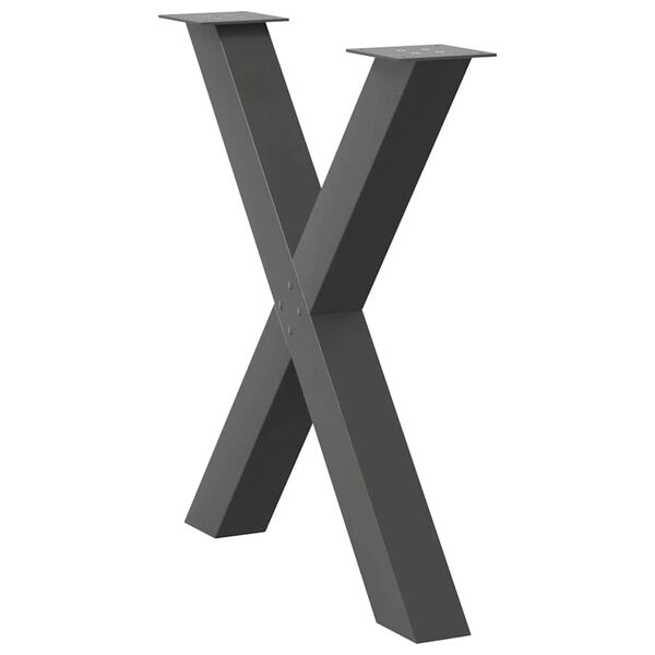 vidaXL Dining Table Legs X-Shaped 3 pcs Anthracite 80x(72-73) cm Steel