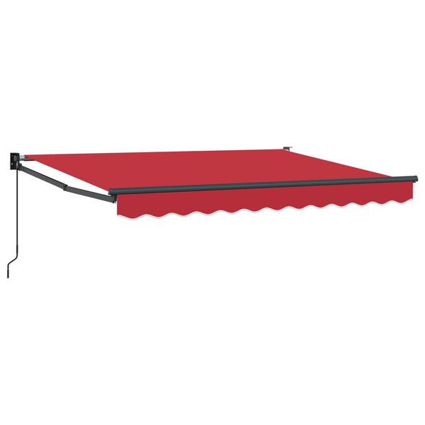 vidaXL Manual Retractable Awning Red 3.5 x 2 m