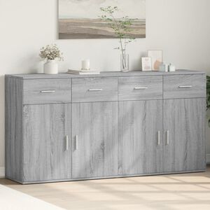 vidaXL Sideboards 2 pcs Grey Sonoma 79x38x80 cm Engineered Wood