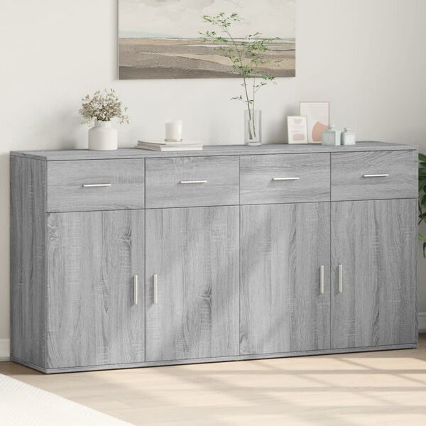 vidaXL Sideboards 2 pcs Grey Sonoma 79x38x80 cm Engineered Wood