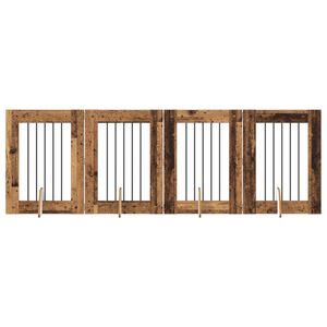 vidaXL Dog Gate with Stands 4 pcs Old Wood 60 x 80 cm Engineered Wood