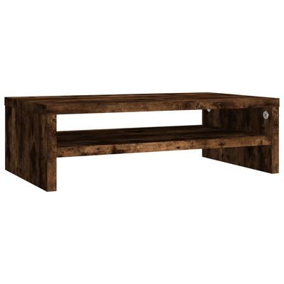 vidaXL Monitor Stand Smoked Oak 42x24x13 cm Engineered Wood
