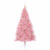 vidaXL Artificial Pre-lit Christmas Tree with 300 LEDs Pink 180 cm PVC