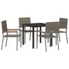 vidaXL Garden Dining Set 5 pcs Grey Poly Rattan
