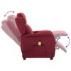vidaXL Massage Chair with Cushion Wine 67.5 x 93.5 x 101.5 cm Fabric