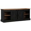 vidaXL TV Cabinet HALDEN 2 Sliding Doors Black 150x40x60 cm Solid Wood
