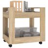 vidaXL Desk Trolley Sonoma Oak 60x45x60 cm Engineered Wood