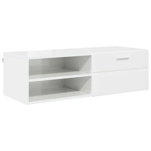 vidaXL Wooden Cabinet with Drawer High Gloss White 100.5 x 39 x 30 cm