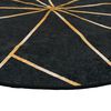 vidaXL Rug Washable Black and Gold &Oslash; 120 cm Anti Slip