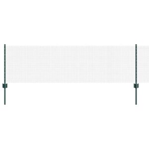 vidaXL Welded Wire Fence with Posts 25 x 0.6 m PVC-Coated Steel Green