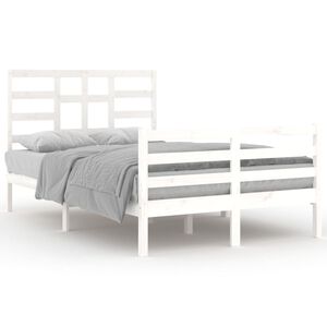 vidaXL Bed Frame without Mattress White Solid Wood 120x200 cm