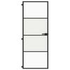 vidaXL Interior Door Slim Black 76x201.5 cm Tempered Glass and Aluminium