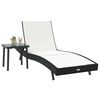 vidaXL Sun Lounger with Table 2 pcs Black, White 40 x 40 x 40.5 cm