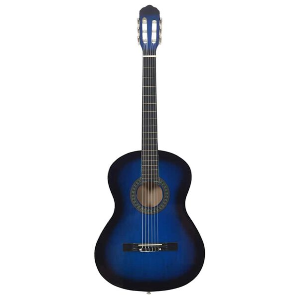 vidaXL Classical Guitar for Beginner Blue 4/4 39" Basswood