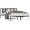 vidaXL Metal Bed Frame without Mattress with Headboard Black 150x200cm