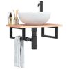 vidaXL Basin Shelf Wall Mounted&nbsp;Steel and&nbsp;Solid Wood Oak