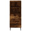 vidaXL Highboard Smoked Oak 34.5x34x180 cm Engineered Wood