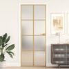 vidaXL Interior Door Slim Golden 83x201.5 cm Tempered Glass and Aluminium