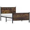 vidaXL Metal Bed Frame without Mattress Smoked Oak 107x203 cm