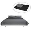 vidaXL Quilt | Grey and Black | Microfibre with polypropylene cotton filling