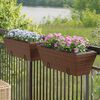 vidaXL Planters with hooks 2 pcs Brown Poly Rattan