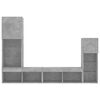 vidaXL 4 Piece TV Wall Units with LED Concrete Grey Engineered Wood