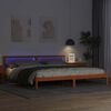 vidaXL Bed Frame with Headboard Wax Brown 200 x 200 cm Solid Pine Wood