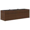 vidaXL Garden Planter with 3 Pots Brown 105x30x32 cm Poly Rattan
