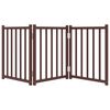 vidaXL Dog Gate Foldable 3 Panels Brown Oak 150 cm Solid Wood Fir