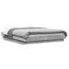 vidaXL Bed Frame with LED Lights without Mattress Concrete Grey 135x190cm