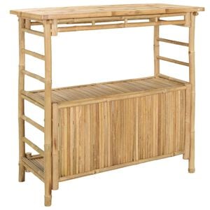 vidaXL Outdoor Bar Table Natural 110 x 50 x 105 cm Bamboo