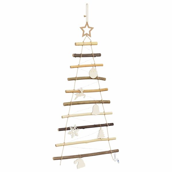 vidaXL Christmas Tree with 30 LEDs Natural 90 cm Solid Ash Wood