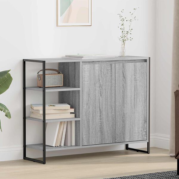 vidaXL Side Cabinet Grey Sonoma 96.5 x 30 x 75 cm Engineered Wood