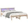 vidaXL Bed Frame with Headboard Brown 120 x 200 cm Solid Pine Wood