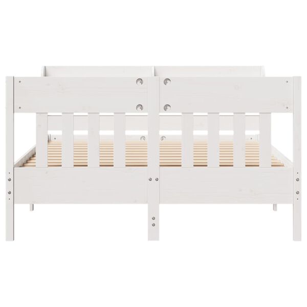 vidaXL Bed Frame without Mattress White 120x200 cm Solid Wood Pine