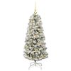 vidaXL Artificial Hinged Christmas Tree Green and White 120 cm