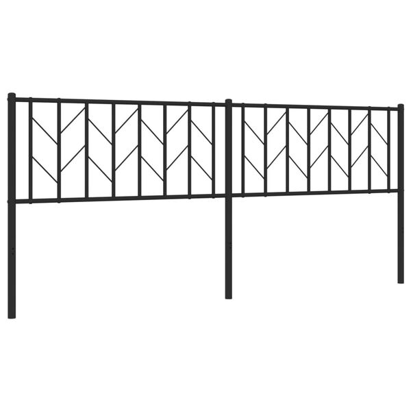 vidaXL Metal Headboard Black 200 cm