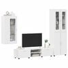 vidaXL TV Cabinet Set with Drawer High Gloss White Engineered Wood
